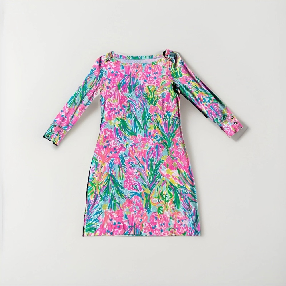 Lilly Pulitzer Women's XXS Sophie Dress Fan Sea Pants UPF 50+ Floral vacation